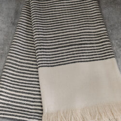 handwoven black and white shawl