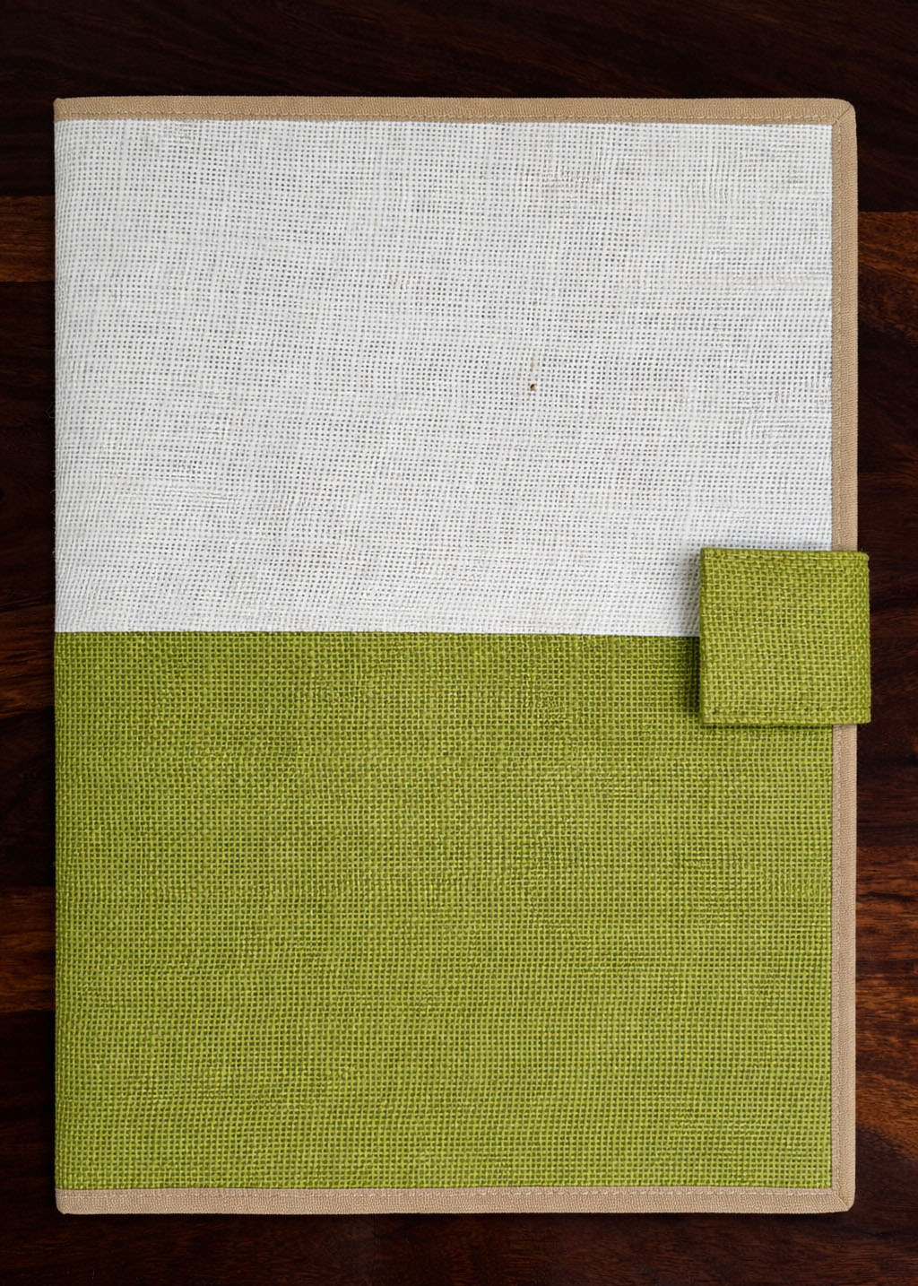 jute file folder (parrot green) Handmade Jute file folder in green colour for documents and files