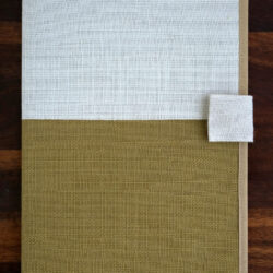 Handmade Jute file folder in olive green for documents and files