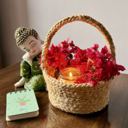 jute basket with handle