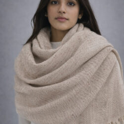 hand woven beige himalayan woolen shawl