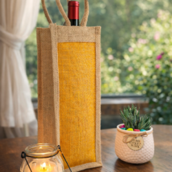 Jute Bottle Bag (Mustard)