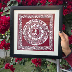 handmade aipan painting framed