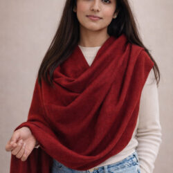 handwoven deep maroon himalayan wool shawl