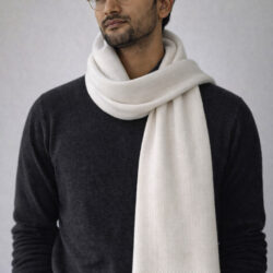 handwoven white muffler