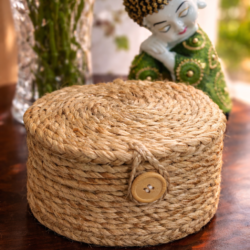 handmade jute box with lid