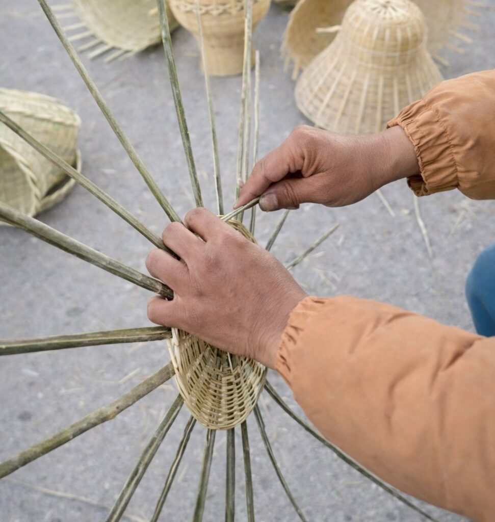 Artisan Making Ringaal basket
