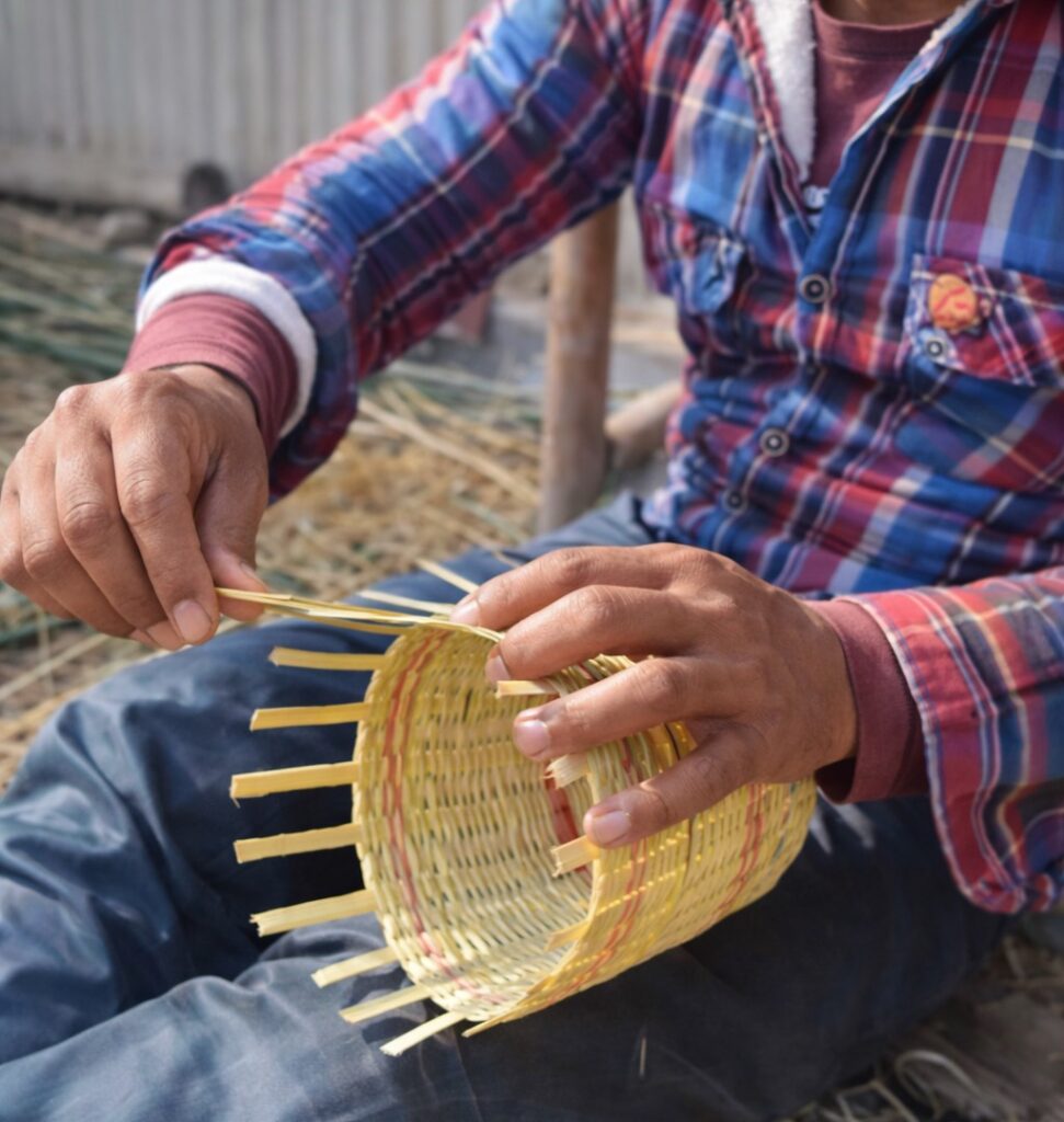 Ringaal basket weaving
