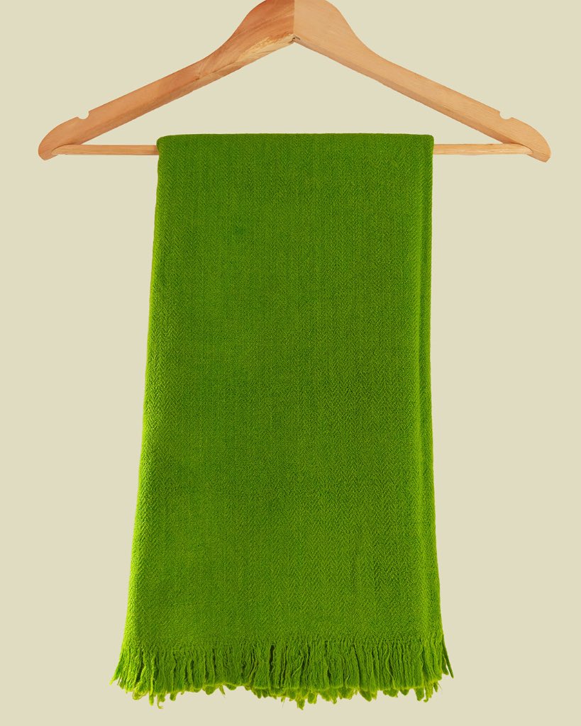 handwoven green himalayan wool shawl hanger